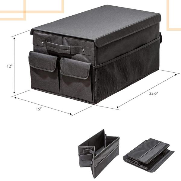 Premium Foldable SUV Storage Organizers Velcro Closure Type With Lid