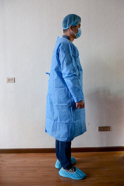 Medical Protection 60gsm Fluid Resistant SMS Non Woven Isolation Gown