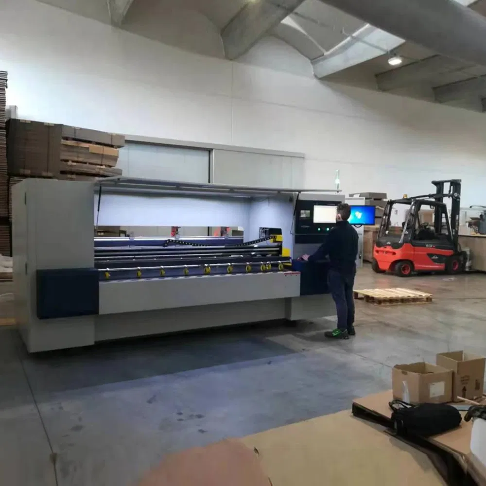 Industrial One Pass Carton Digital Printing Machine High Speed Corrugated Box Printer