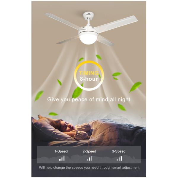 Fonte de alimentação Elétrico de 48 polegadas de lâminas de ferro Ventilador de teto de aço inoxidável com luz LED