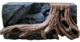 PU Vivarium Rock Background with Simulated Rock And Stump Mash Up Board