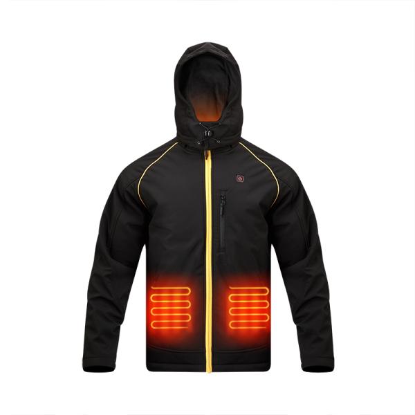 100% Down Heated Jacket Waterproof Thermal Puffer Jacket With Detachable Hood And 12v Battery Pack