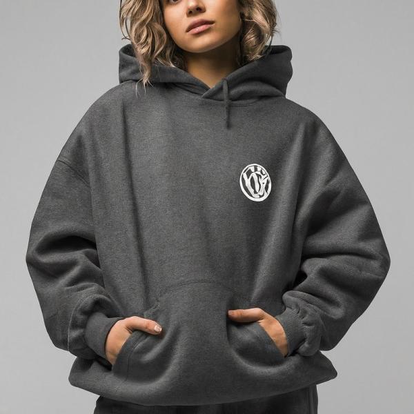 Custom Logo Grey Oversized Hoodie Sets Windproof For Women Jogging