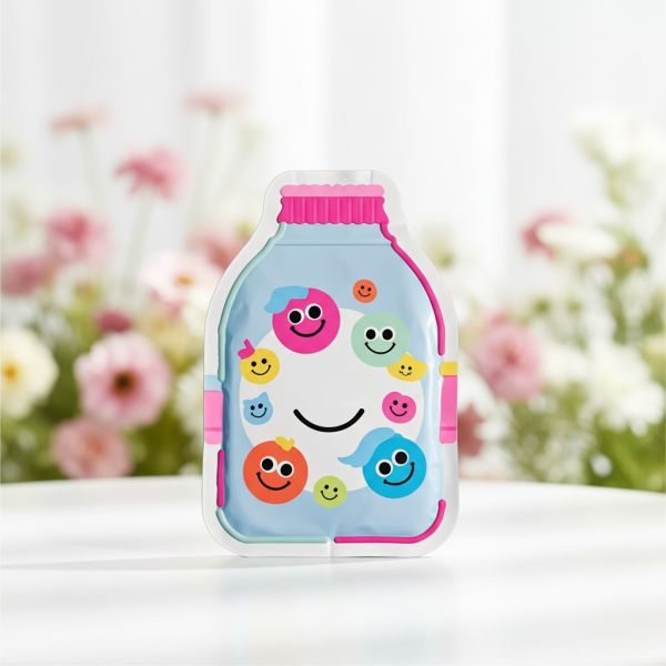 Custom Cute Cartoon Smiley Face Resealable Snack Pouch - Colorful Fun Packaging Bag for Candies & Snacks