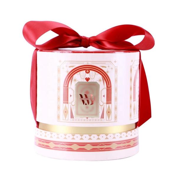 Lattice Custom Gift Packaging Christmas Sweet Cylinder Gift Box