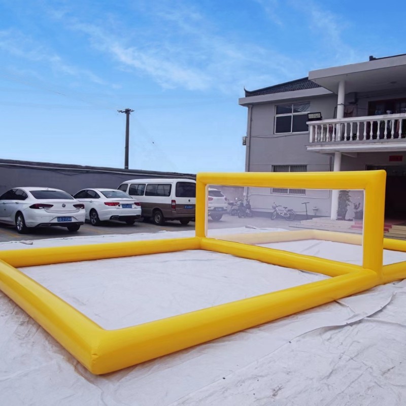 Inflatable Portable Water Volleyball Court Customizable Size Color Logo for Beach Resort Pool Party Commercial Events Wholesale