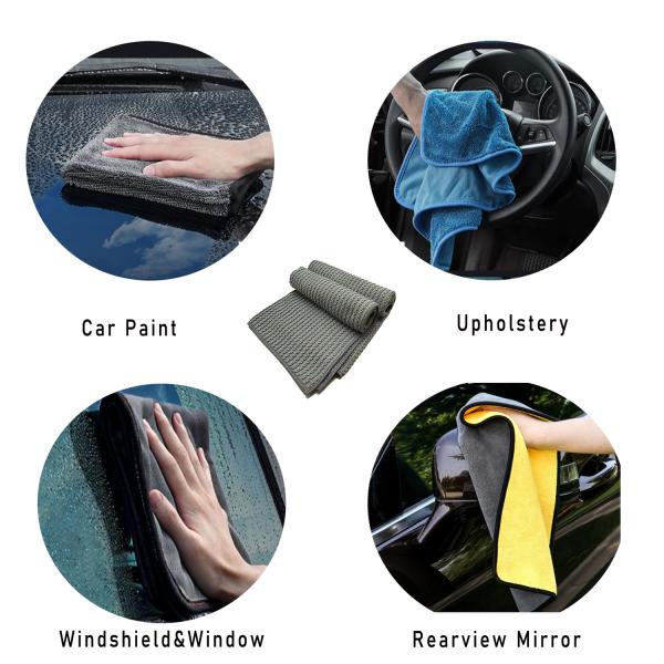 40x40cm Car Cleaning Rags 300gsm Jacquard Style Warp Terry Microfiber Car Washing Cloth