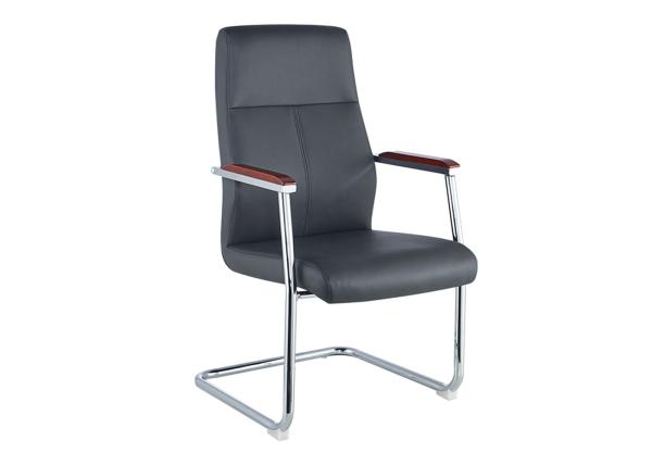 Mid Back Black Leather 65cm Modern Leather Desk Chair