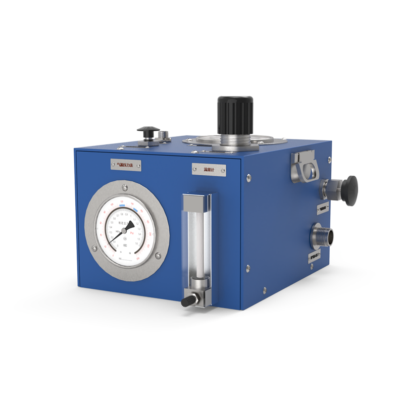 Dead Weight Tester precision pressure gauge continuously monitoring oxygen inhaler inlet pressure for accurate and calibration results