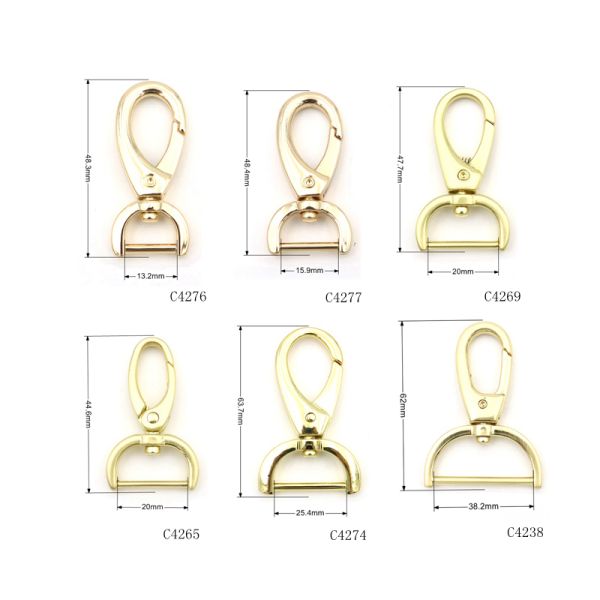 Gold Nickel 19mm Small Snap Hook For Bag Durable Bag Accessory Hook