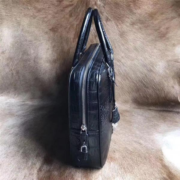 Alligator Leather Key Lock Closure Businessmen Laptop Briefcase Genuine Crocodile Skin Male Large Working Travel Handbag