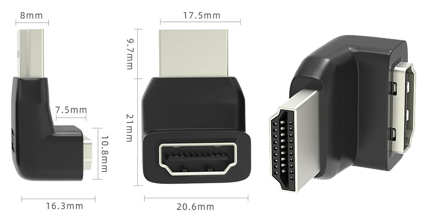 270 мужчина переходника прямоугольный HDMI степени HDMI к женскому l конвертеру 3D 4K поддержал