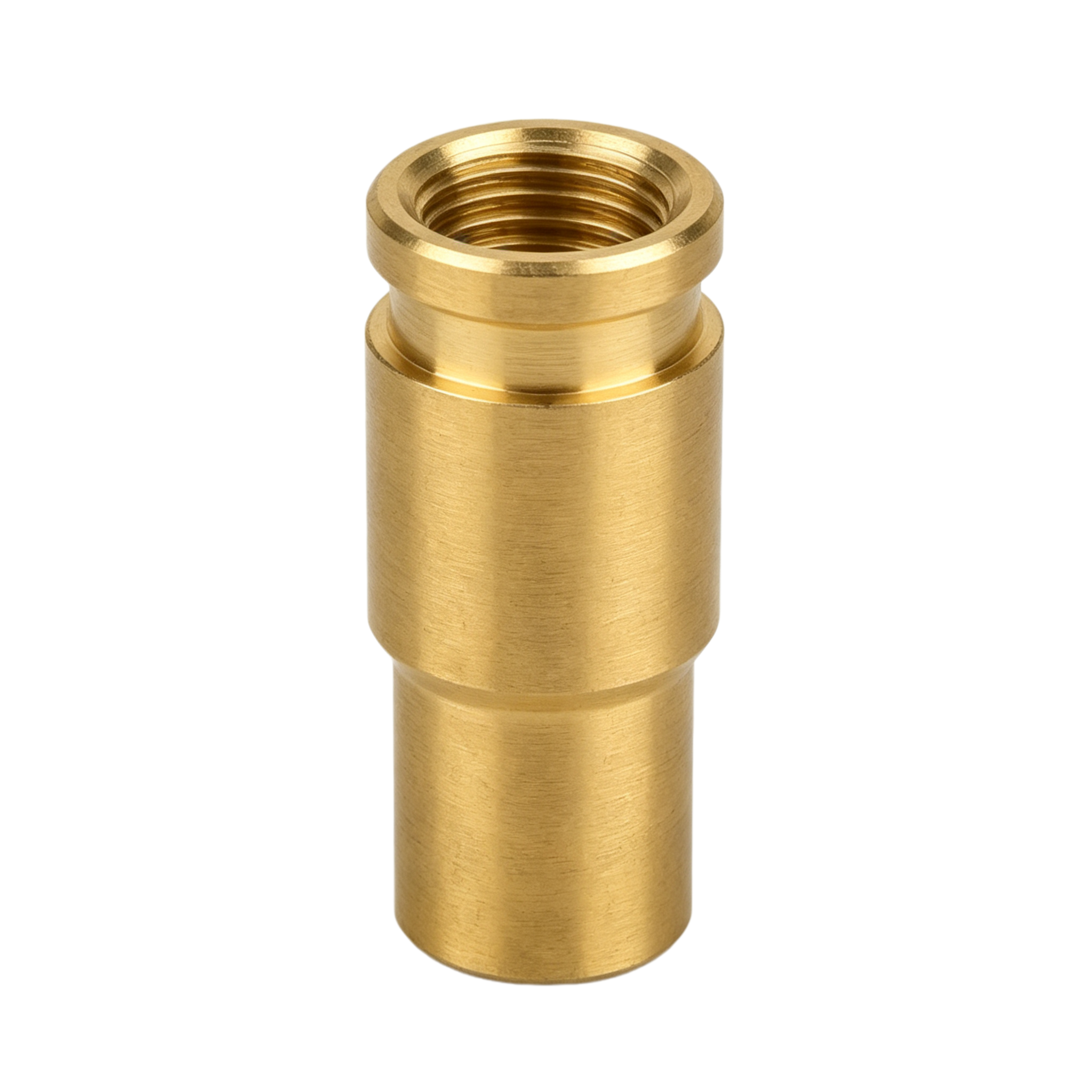 Custom CNC Machined Brass Threaded Adapter Connector with Precision Threads and Corrosion Resistance
