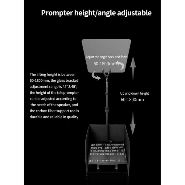 Teleprompter de discursos 17HY 17 pulgadas Teleprompter presidencial de conferencias con monitor