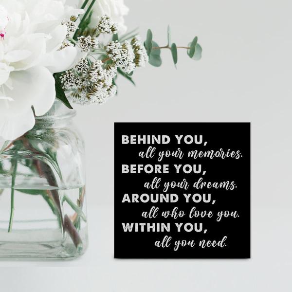 American Style Wooden Box Sign Decor Graduation Quote Positive Behind You All Your Memories