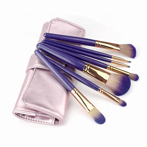Skin Friendly 10pcs Cosmetic Makeup Brush Set With PU Leather Pouch