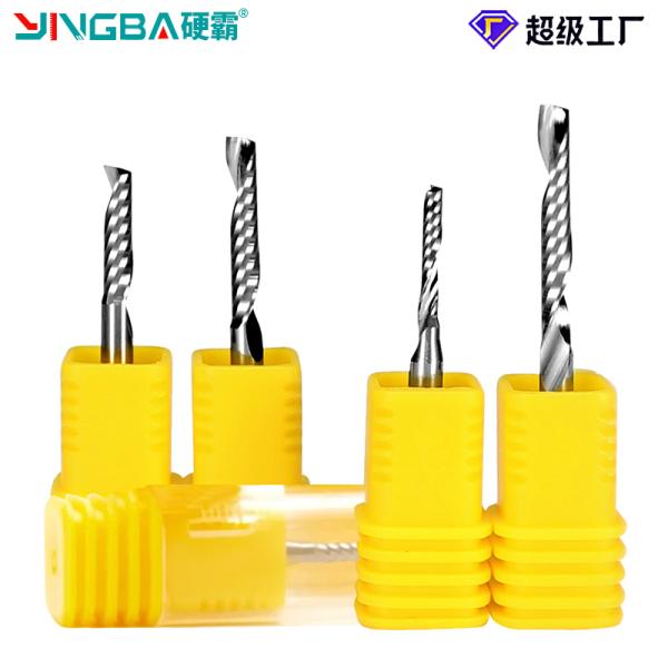 Fraise en carbure de bois pour CNC, fraise en bout à une seule cannelure pour l'aluminium et l'acrylique