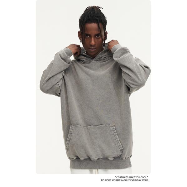 450G Men's Hoodies with Custom Logo Batik Design and Silk Print on Cotton Fabric
