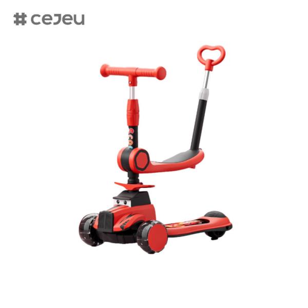 CJ-BDX-1588,With pushbar and seat,can be folded with a button with a cool light mute wheel