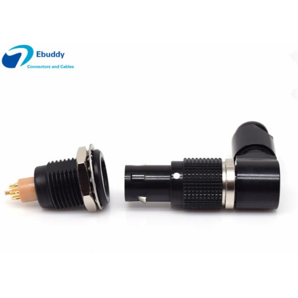 Right Angle FHG 0B Lemo 7 Pin Connector Elbow Plug Black Color FHG.0B.309