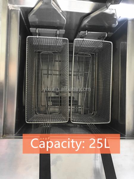 Elevador y freidora eléctrica de chips abiertos automática comercial