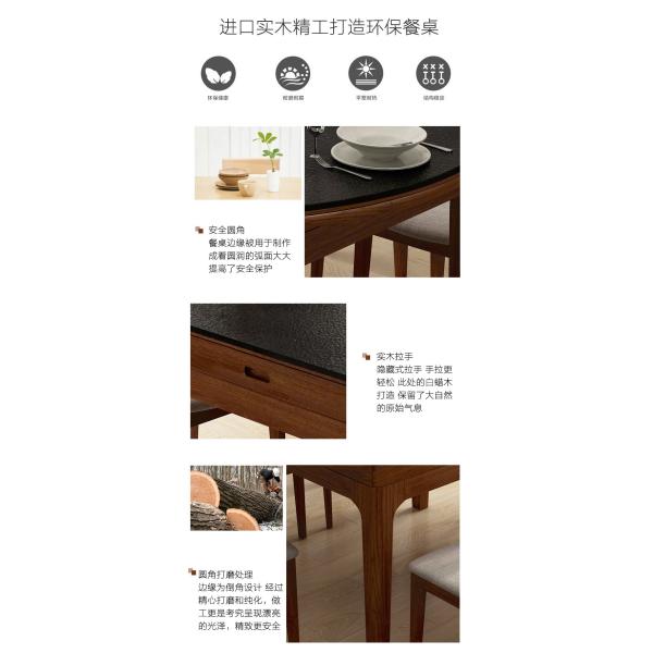 Round Dining Room Solid Wood Table Furniture For Home / Restaurant Using