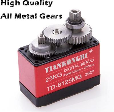 TIANKONGRC TD-8125MG 25KG  4.8-7.2V Digital Servo 360 Degree Waterproof Large Torque Metal Gear for DIY Robot Robotic Arm RC Model PWM 500μs-2500μs