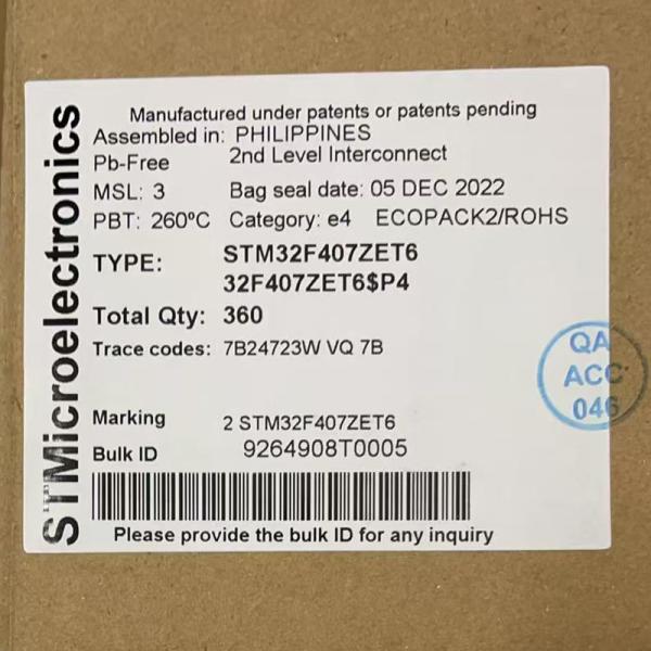 STM32F407ZET6 Microcontroller with ARM Cortex-M4 Core Featuring 210 DMIPS 1MB Flash and 192+4KB RAM