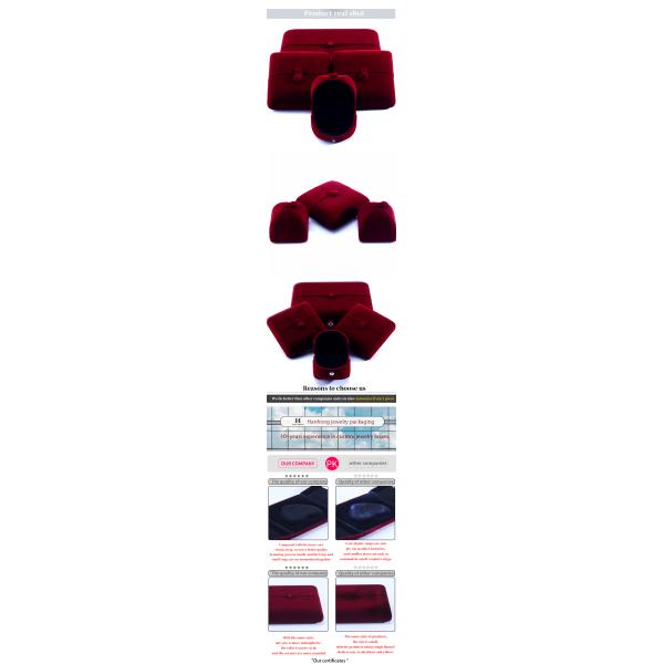 boîte à bijoux élégante à double porte en velours rouge avec logo