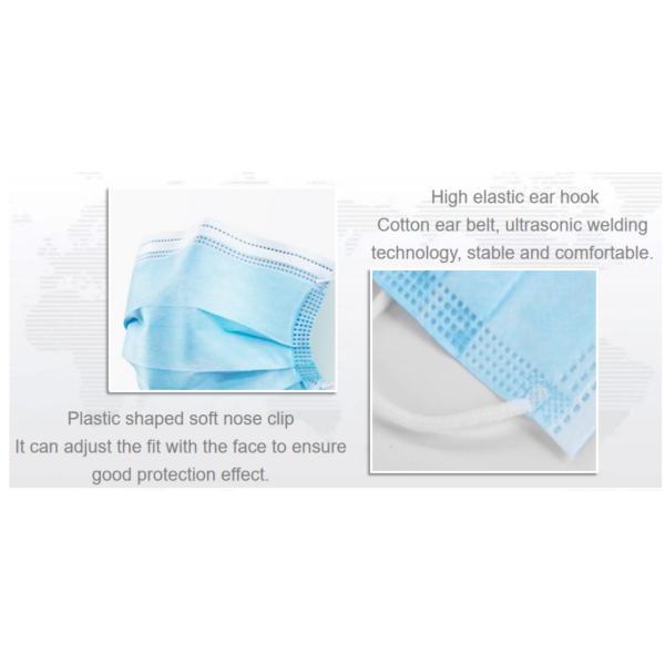 Hospital Disposable Non Woven Face Mask Earloop 3 Ply