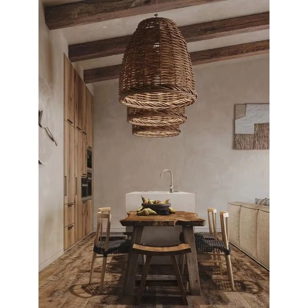 Kitchen Pendant Lamp Resort Hotel American Natural Handmade Real Rattan Pendant Lamp(WH-WP-119)