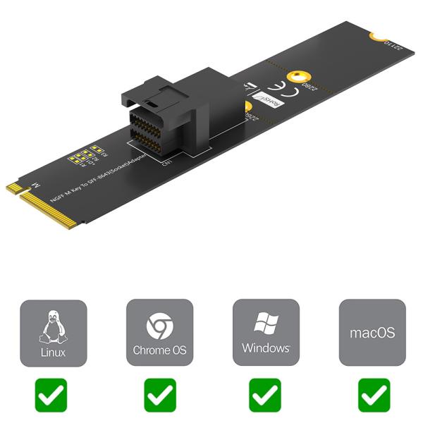 Модуль NVMe SSD M.2 с Mini SAS HD SFF-8643 адаптерным разъемом