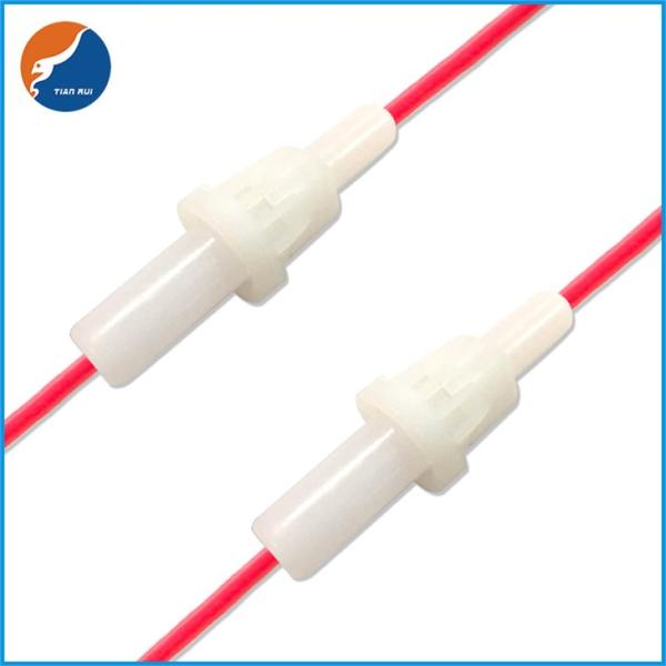 tipo de vivienda blanco plomado en línea tenedores del fusible del tubo de vidrio de la baquelita del alambre 22AWG de 5.2x20m m del fusible