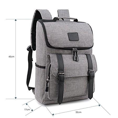 Portable Laptop Travel Bag , Grey Computer Bag Backpack Style 32*43*17 Cm