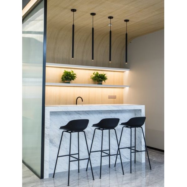 Minimalist Commercial Bar Stool PP Seat Ash Wood With Stainless Steel Footrest
