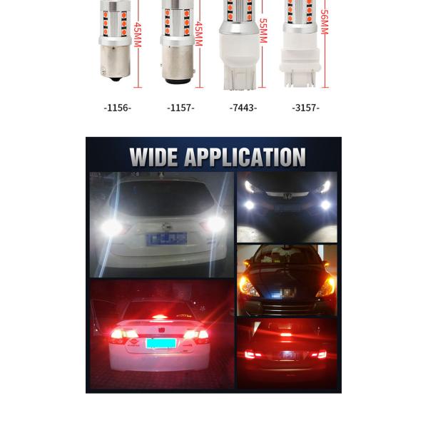 Luces de señalización de giro de automóviles LED blancas universales1156 1157 3030 15SMD bombilla LED blanca amarilla interior de la placa de licencia de Canbus LED