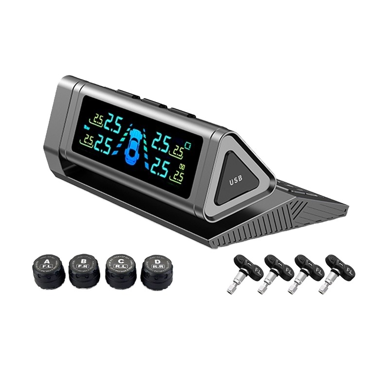 New JYS S10 Universal Car Tire Pressure Monitor TPMS with External Wireless Solar Sensor 5V 1Y Warranty 3 in CN;GUA