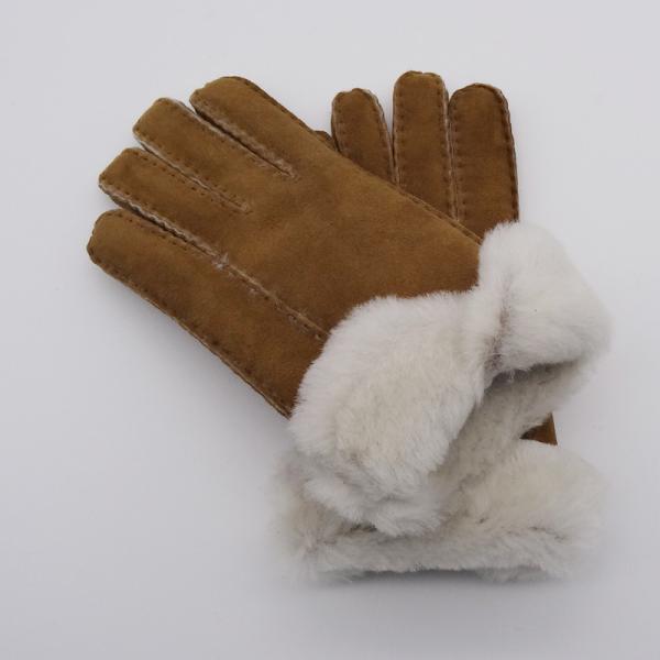Wholesale customized original winter Australia sheepskin shearling gloves with real fur cuff