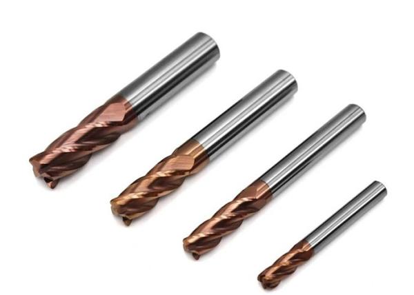 TiAIN Coating Tungsten Carbide End Mill For Cast Iron Hardened Steel Φ4 Φ6 Φ8