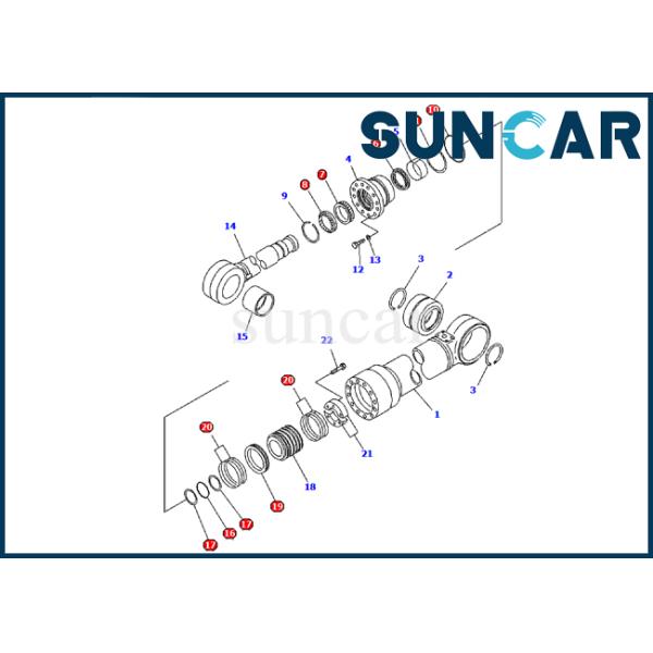Service Kit 707-99-46620 Steering Cylinder Seal Kits For WA700-1 Komatsu Wheel Loader Repair Kit