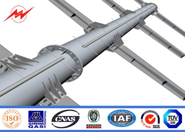 11M steel galvanized Electrical Power Pole for overhead transmission line