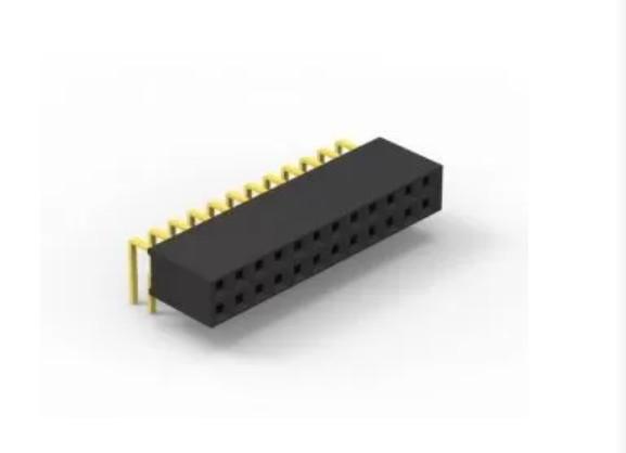Dual Row Side 2.54mm Pitch Right Angle PCB Header Connector Gold Flash PBT Material