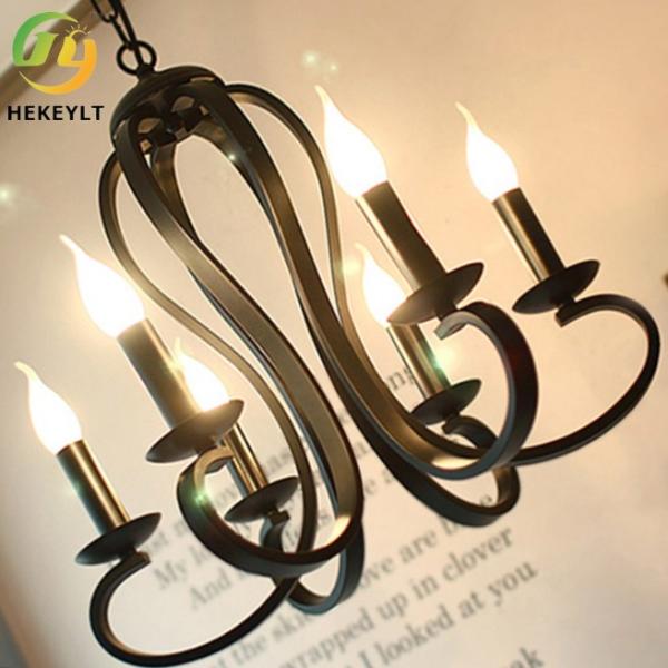 Европейская простая лампа магазина одежды спальни столовой комнаты прожития люстры свечи искусства утюга