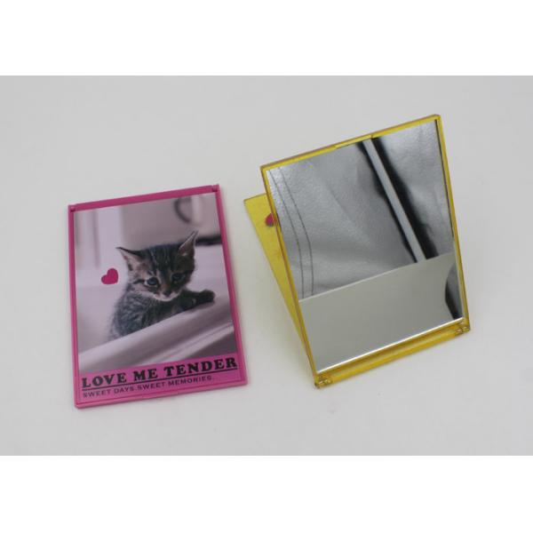 Big Cartoon Chrome Travel Makeup Mirrors with Full Color Logo Printing