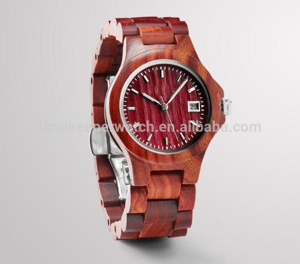 Ebony timber , wood band watches with date function,noctilucent hands can see from dark .