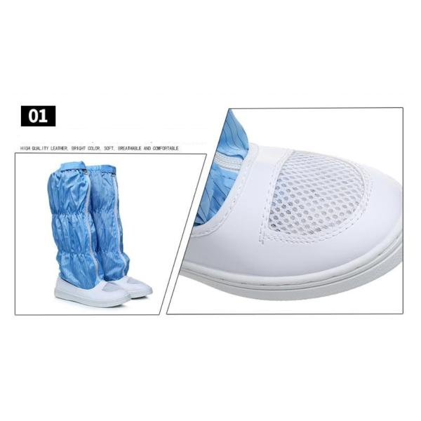 Противостатические ботинки сетки Высоко-трубки пылятся свободная от длинная трубка чистые ботинки пылятся свободные от ботинки безопасности для мастерской очищения