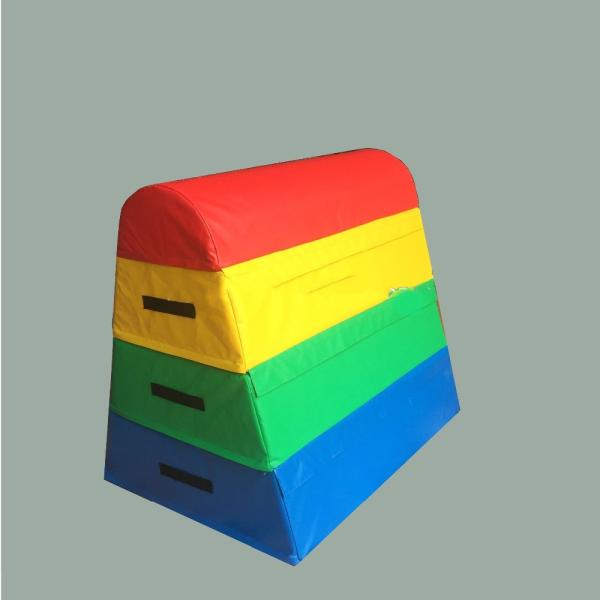 Sponge Colorful Indoor Soft Play Toys Amusement Park Trapezoid Vaulting Box