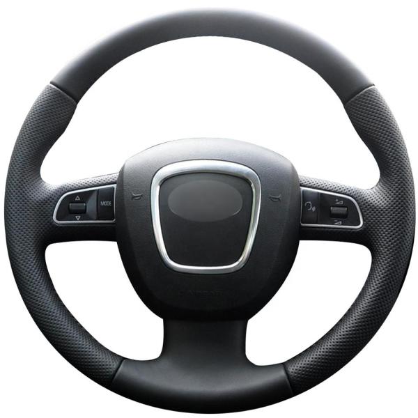 Custom Black Steering Wheel Cover for Audi A3 8P 2008-2013 Enhanced Driving Experience