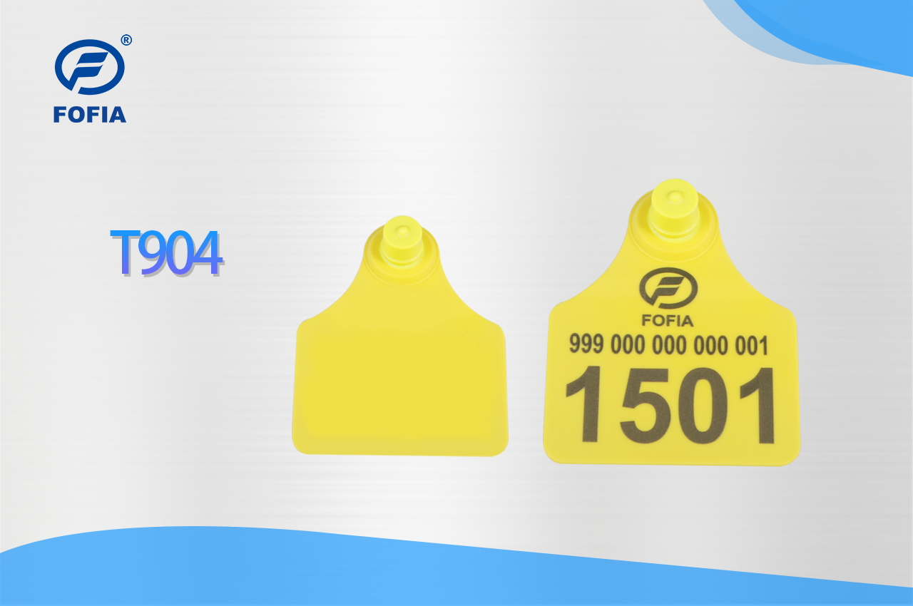 FOFIA New Waterproof TPU RFID T904+T901 Ear Tags for Cattle Livestock Tracking Farm Animal Management with 3 Months Warranty