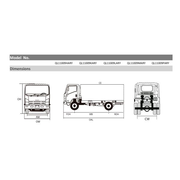 100P 600P 700P Sidewall Cargo Truck ISUZU Medium 4500-6500kg Payload Pickup Truck